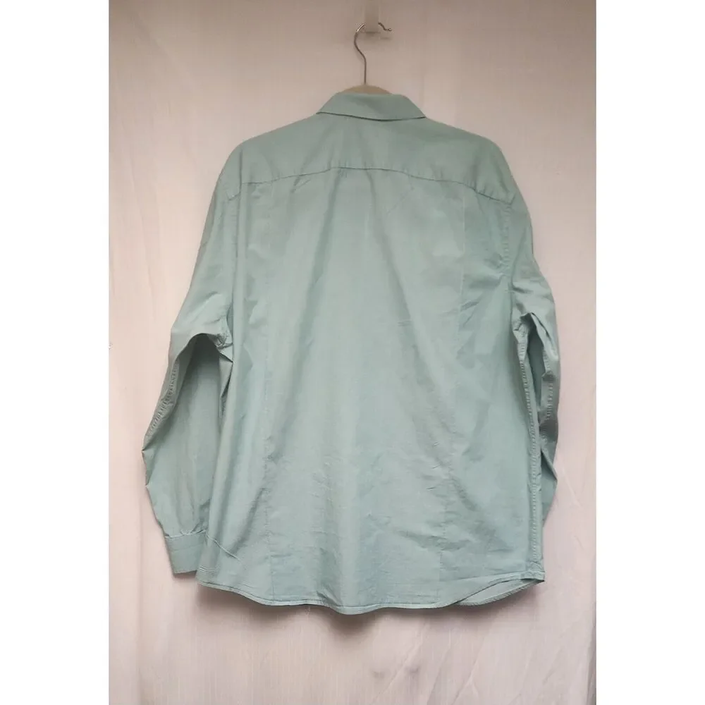 Banana Republic Mens Slim Fit Button Up Long Sleeve Shirt Size XL Mint Green